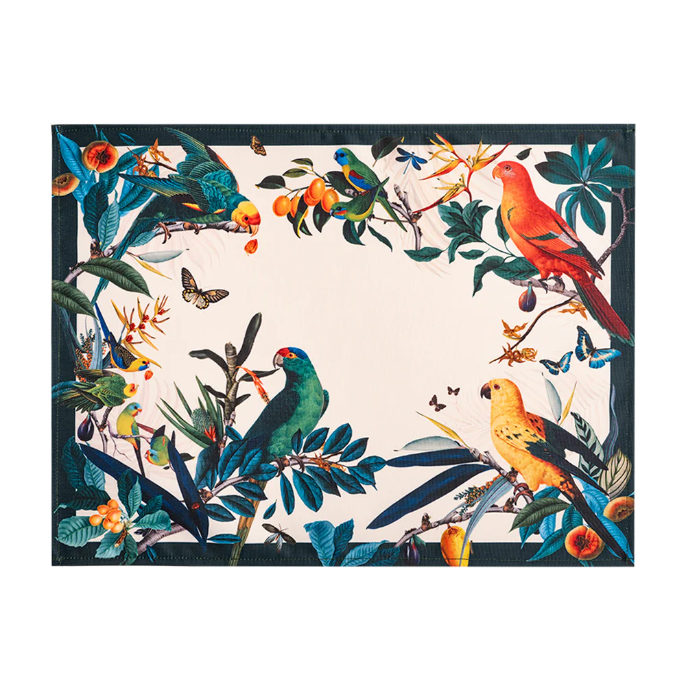 Placemat Parrots Green