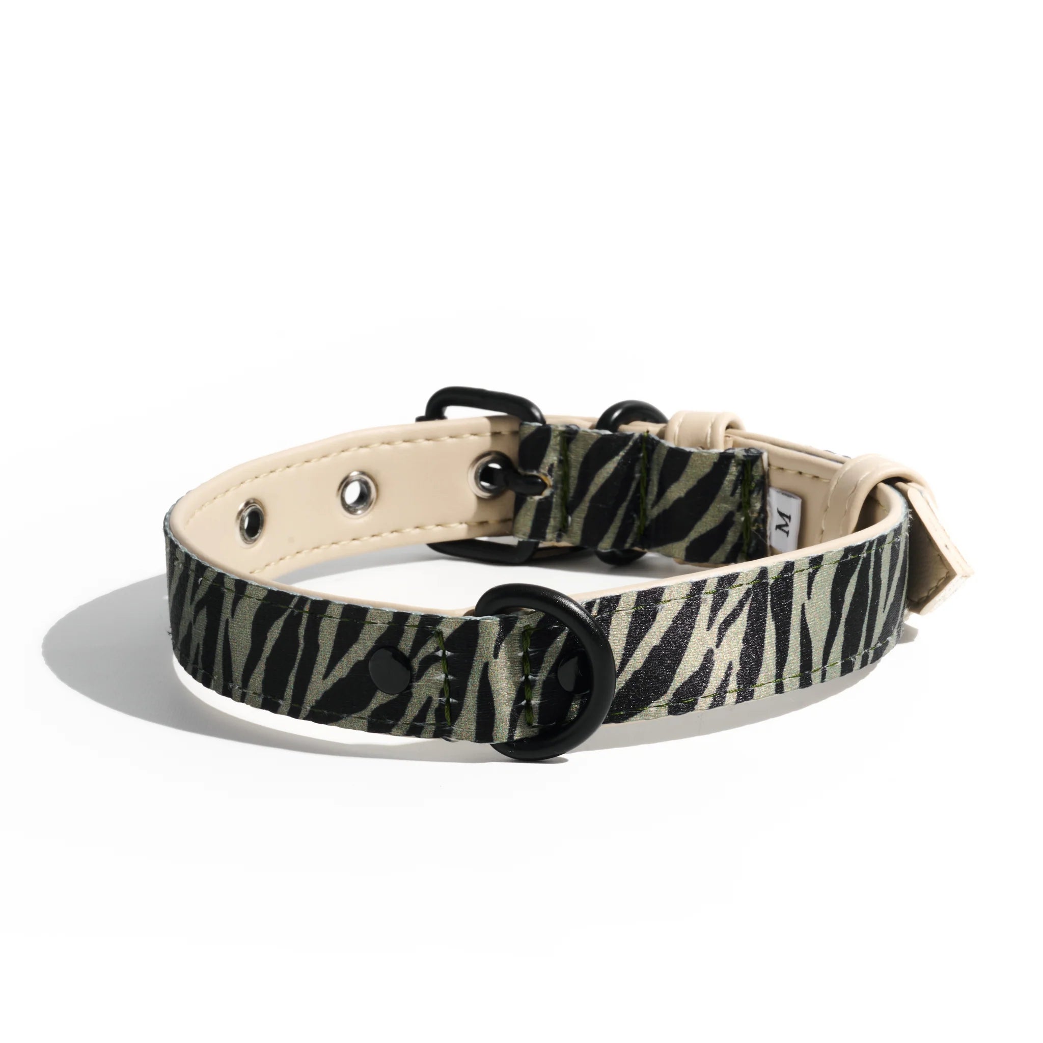 Dog Collar Green Zebra